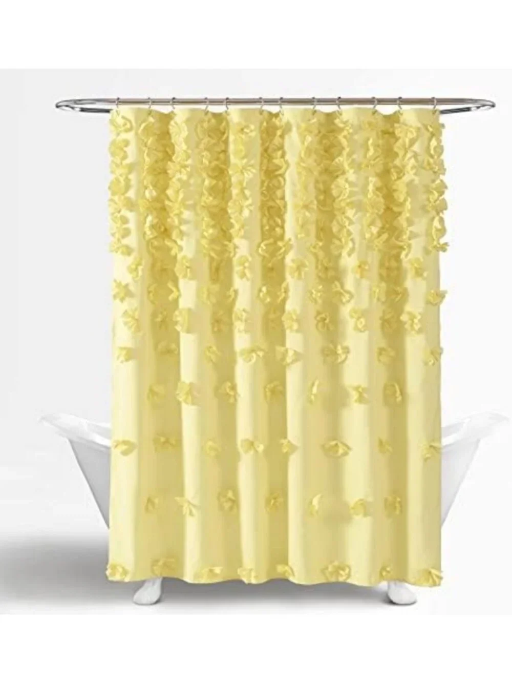 Chic Yellow Bow Shower Curtain 72